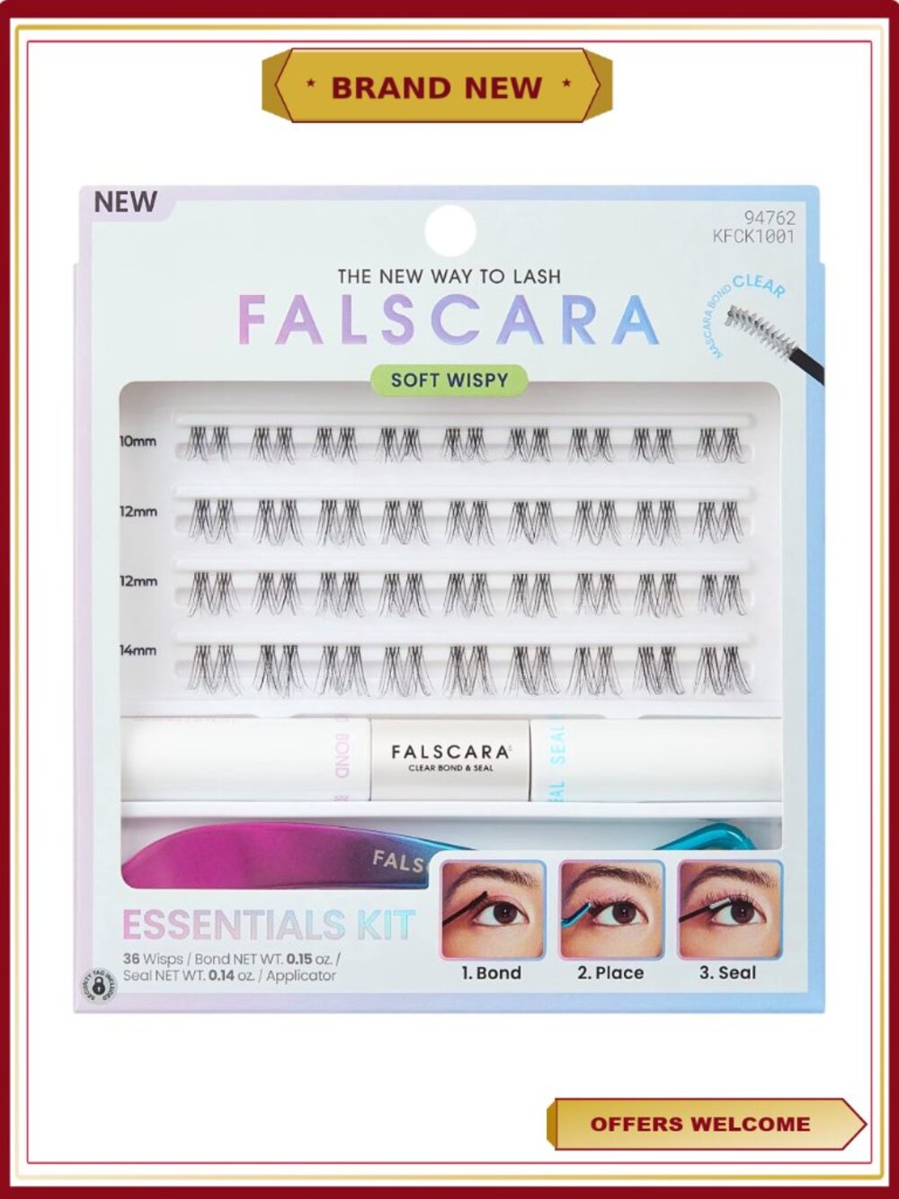Clear Band Lash Extension Kit, 36 Clusters, Natural Look